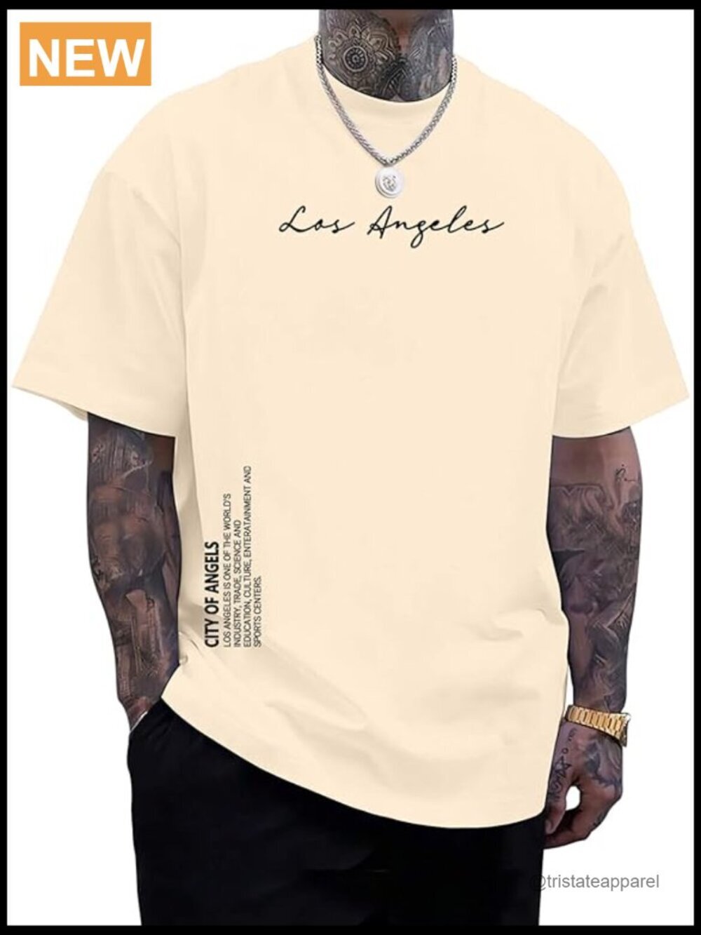 Mens Los Angeles Letter Graphic Tee Short Sleeve 100% Cotton Casual Top